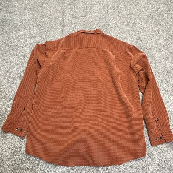 Royal Robbins mens long sleeve button up shirt sz Large orange relaxed fit shirt - Picture 5 of 12
